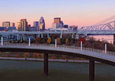 A panorama of the Louisville skyline